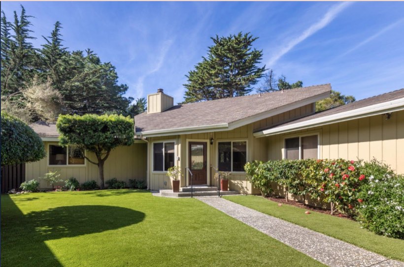 Single-storey home with mature landscaping at 1208 Lake Court, Pebble Beach